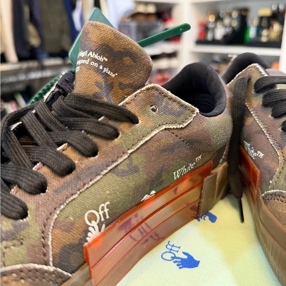 Off-White Vulcanized Military Black Camo Canvas Sneakers main image 10